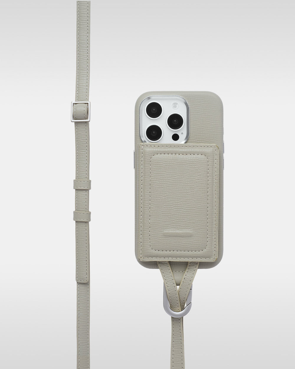 Magsafe iPhone Case + Adjustable Crossbody Accessories Set - White Beige