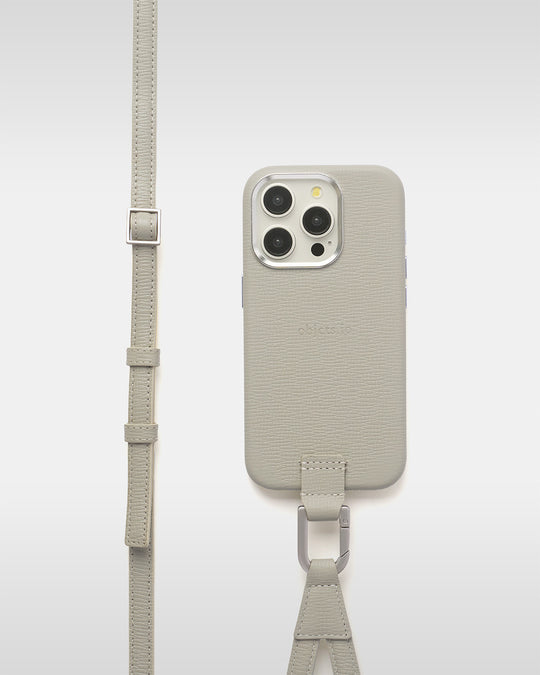 Magsafe iPhone Case + Adjustable Crossbody Accessories Set - White Beige