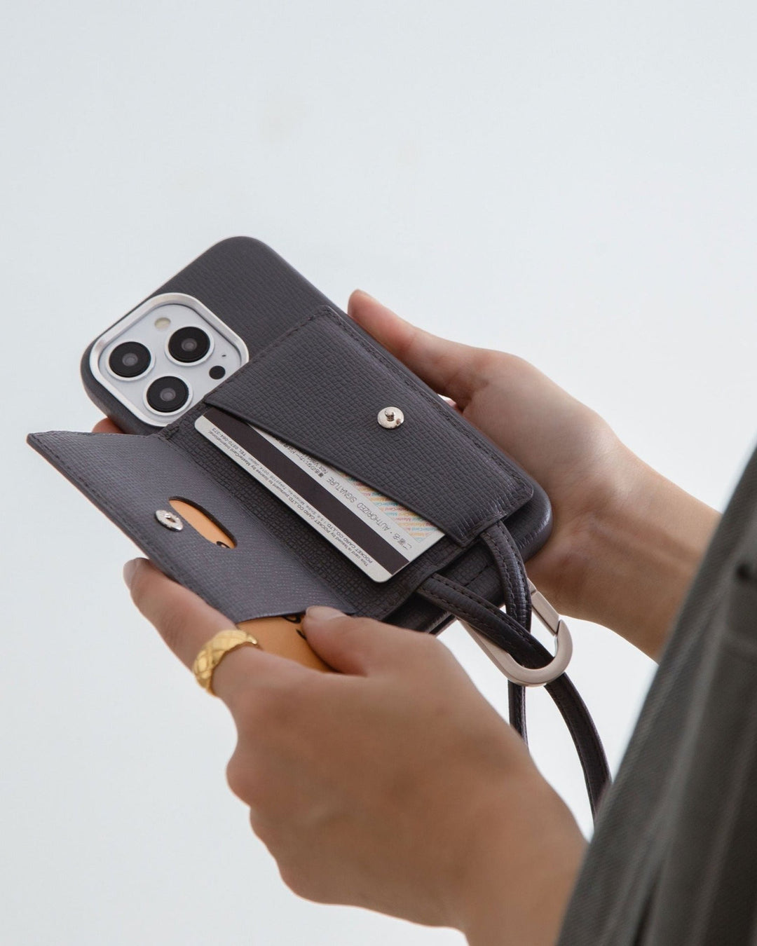 Magsafe iPhone Case + Adjustable Crossbody Accessories Set - Gray