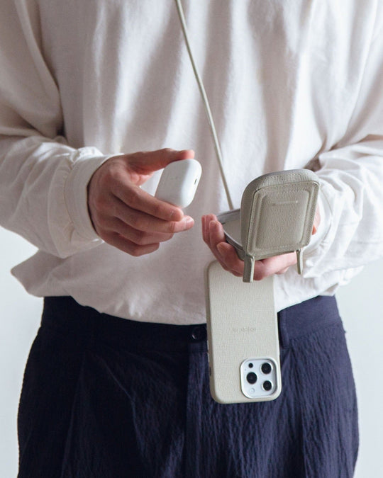 Magsafe iPhone Case + Crossbody Accessories Set - White Beige